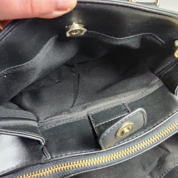 BCBG Purse Shoulder Bag Black with Golden Colour Hardware Polyvinyl Larg… - Picture 3 of 16